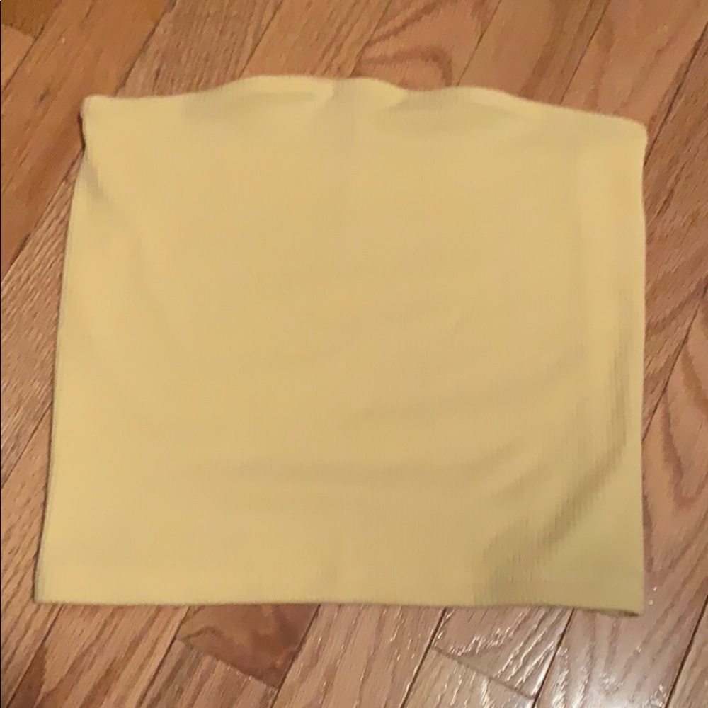 yellow ribbed American eagle tube top